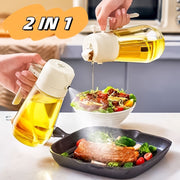 Zwei-in-Eins-Glas Öler - Automatische Pressung mit großer Kapazität Sprühöl-Dispenser Flasche