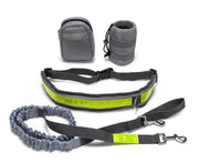 "Verstellbare Freihand-Hundeleine: 4-teiliges Lauf-Traktionsset, Nylon, Stretchbar & Anpassbar, mit Taillentasche für Handy und Snacks - in 4 Farben erhältlich"