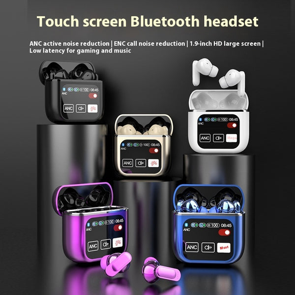 "Bluetooth Kabelloses Headset 54 mit ANC ENC Rauschunterdrückung - Lange Akkulaufzeit, Musikunterstützung, Digitales Display - Verschiedene Farben"