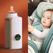 "Tragbarer, Kabelloser Babyflaschenwärmer mit USB-Ladefunktion – Konstante 42°C Milchtemperatur, Lange Akkulaufzeit, Universal Flaschenpassform"