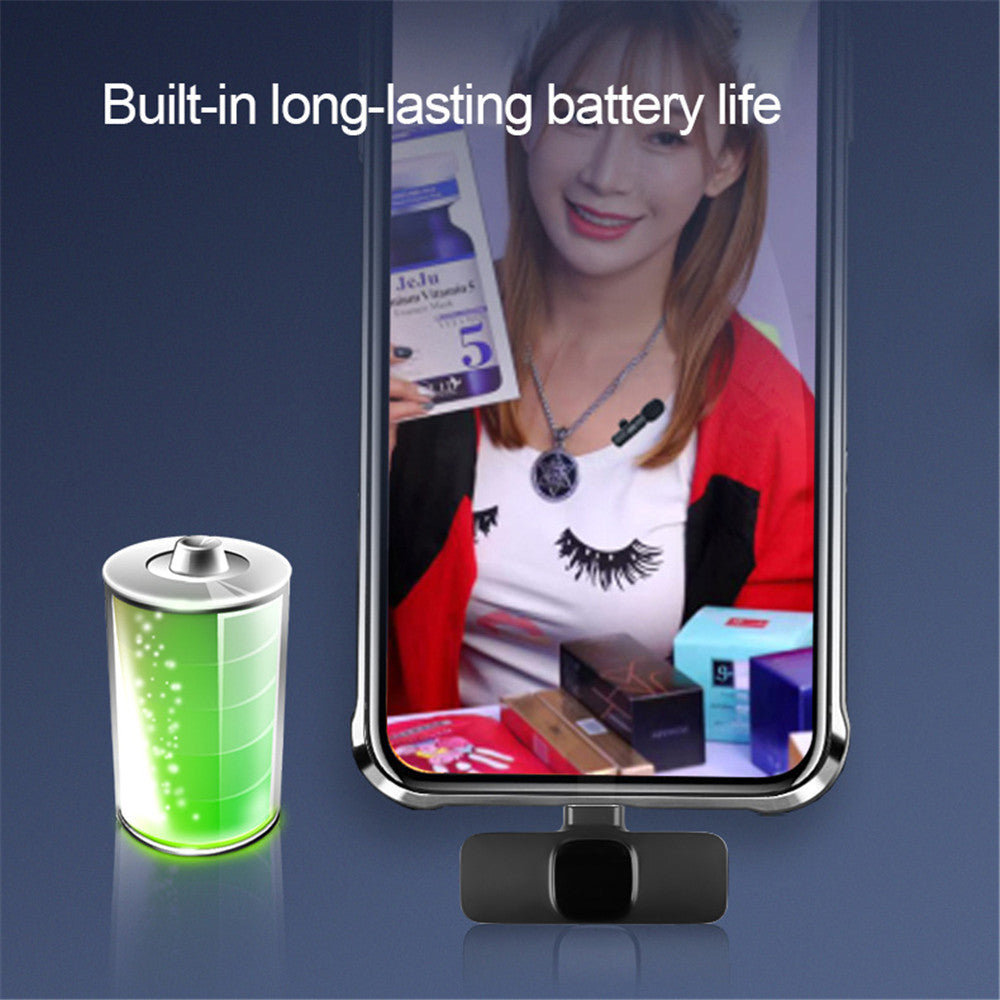 "Kompaktes, Drahtloses Lavalier-Mikrofon für iPhone & Android - Perfekt für Live-Übertragungen, Gaming und Interviews mit Langer Akkulaufzeit"