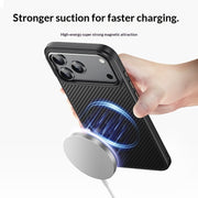 "Premium Carbonfasern Smartphone Hülle mit Magnet-Design - Stoßfest, Fingerabdruckbeständig, Kompatibel mit iPhone 13 & 14 Pro Modellen"