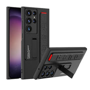"Sturzsichere Handyhülle mit Armbandhalterung - Elegante Schutzschale für Samsung, PC-Material, Ins-Stil in Kalt-Schwarz, Silber, Waldgrün, Karbonfaser-Muster"