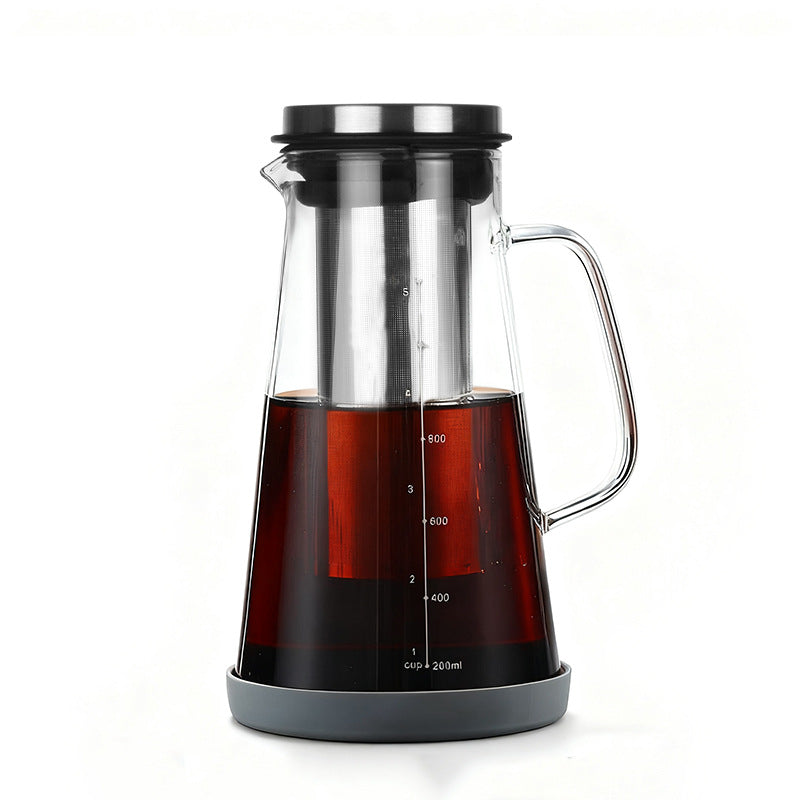 "Hochwertige Hochborosilikatglas Cold Brew Teekanne - Für Aromatischen Kaffee & Eistee"