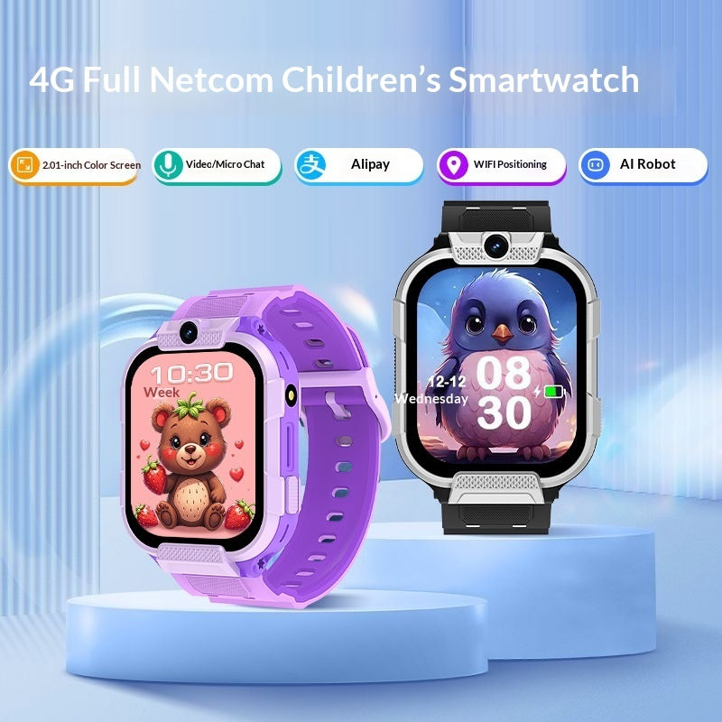 "All-Netzwerk 4G Smart Android Kinderuhr mit Download-Funktion - Wasserdicht, Kamera, Schrittzähler & Herzfrequenzmonitor"