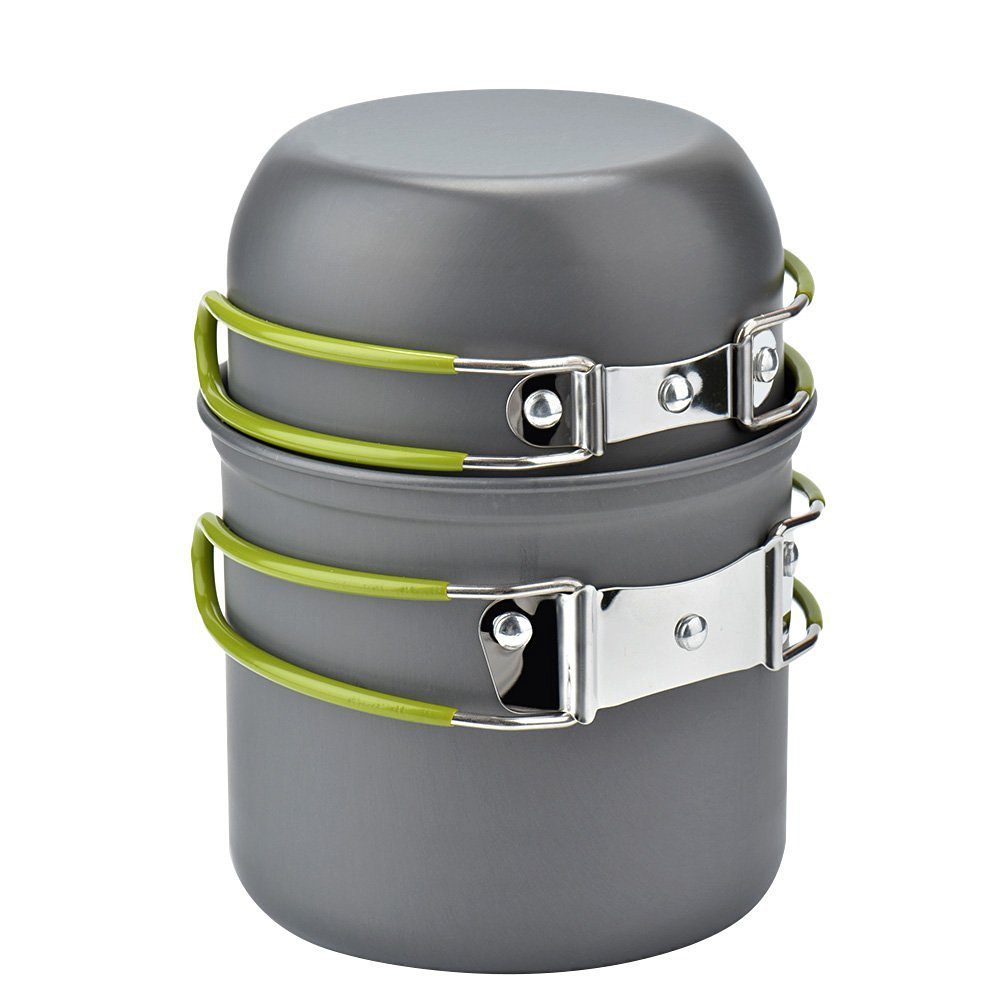 "Hochwertiges Camping-Kochset aus Aluminium - Outdoor-Kochgeschirr mit Topf, Pfanne, Teekanne & Mehr - Ideal für Wandern, Picknick, BBQ"