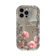 "Rosenblumen-Design Handyhülle: Hitzebeständig, Sturzsicher und Fingerabdruckresistent für iPhone Modelle - Silbergrau"