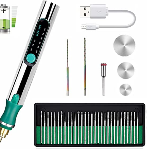 "Verstellbare Elektrische Gravurstift mit Schnellladung - Mini Handgehaltener Grinder, Wiederaufladbar, Inklusive Zubehör"