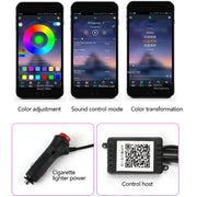 "RGB Auto Innenbeleuchtung - Flexible, App-gesteuerte Stimmungslichter mit Musikrhythmus - Einfach zu installieren"