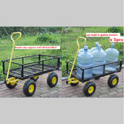 "Robuster Stahl Gartenwagen mit schwenkbarem Griff und abnehmbaren Seiten - Praktischer Heavy Duty Gartenkarren und Trolley"
