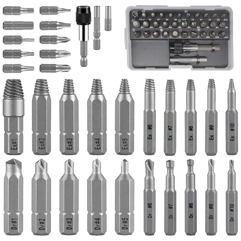 "Premium Chrom-Vanadium-Stahl Schraubendreher Set - 33-in-1 Abgenutzte Schraube Ratsche, Ideal für Haushaltsreparaturen"