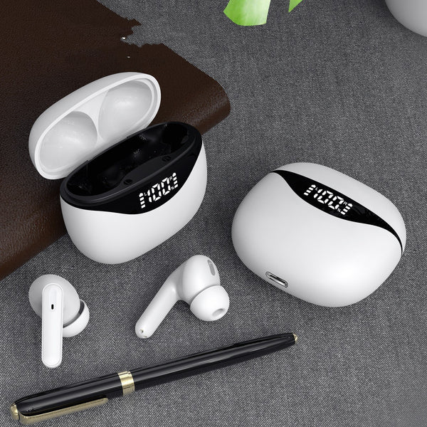 "Touch Bluetooth 5.0 Headset mit Digitalanzeige - Kabellos, Stereo, Musikunterstützung und Anruffunktion in Schwarz, Weiß, Rosa"