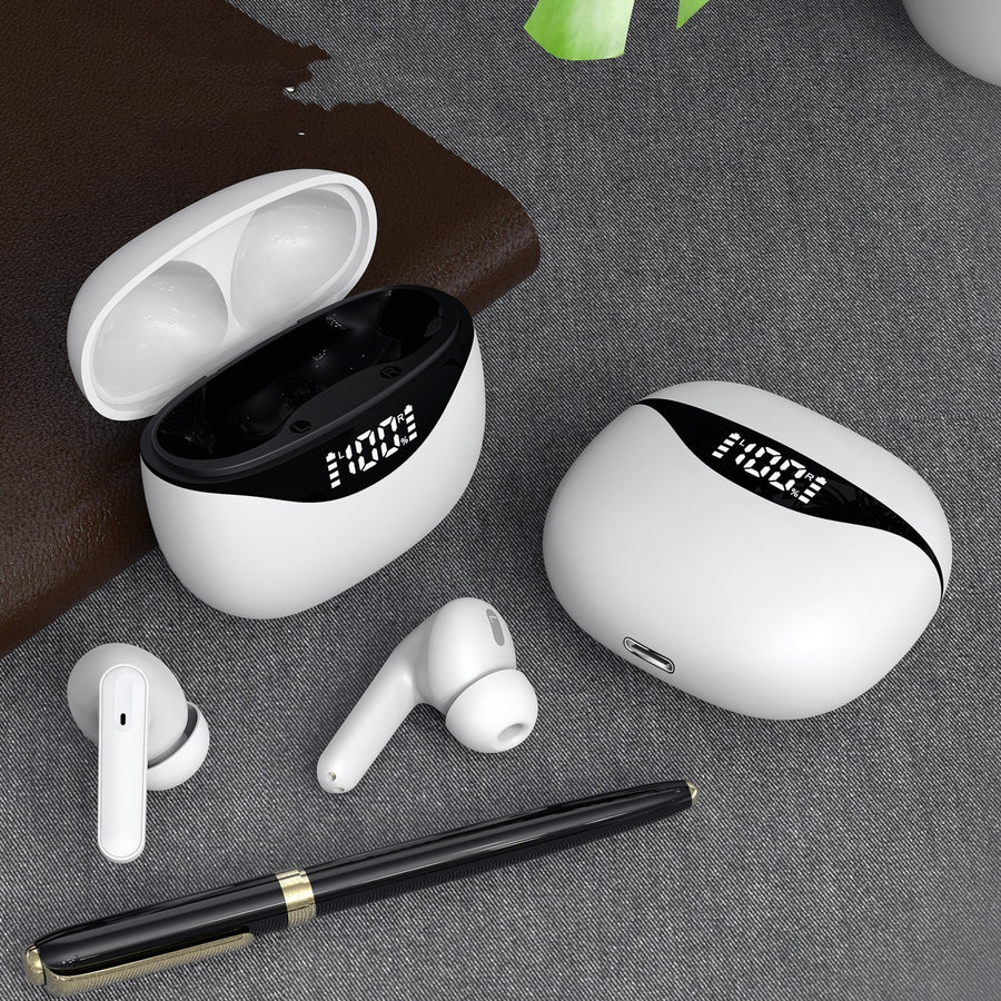 "Touch Bluetooth 5.0 Headset mit Digitalanzeige - Kabellos, Stereo, Musikunterstützung und Anruffunktion in Schwarz, Weiß, Rosa"