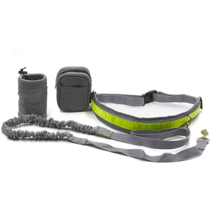 "Verstellbare Freihand-Hundeleine: 4-teiliges Lauf-Traktionsset, Nylon, Stretchbar & Anpassbar, mit Taillentasche für Handy und Snacks - in 4 Farben erhältlich"