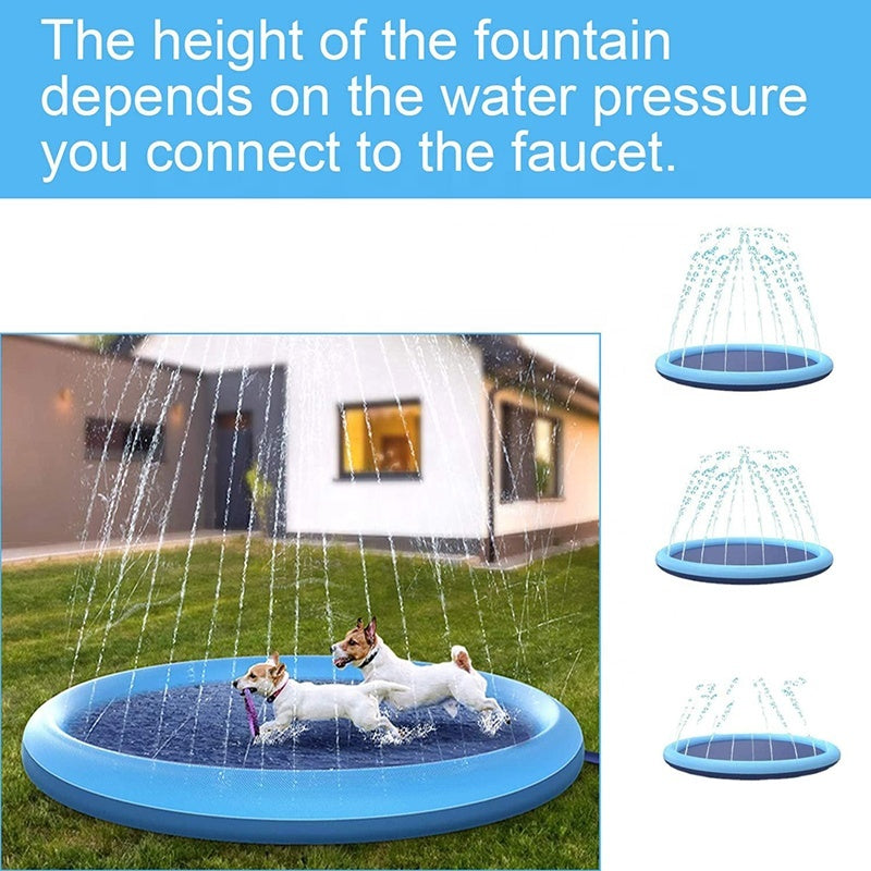 "Hundesprinkler Outdoor Spielzeug - Rutschfeste Schwimmmatte und Splash Pad für Hunde"