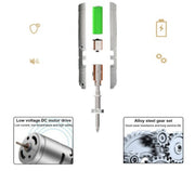 "Wiederaufladbarer Mini Elektroschrauber - Lithium Technologie, 3.6V Leistung, Komplettset mit USB-Kabel und Bits"