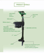 "Automatischer Tierabwehr-Sprinkler mit PIR-Sensor - Effektiver Schutz für Garten, Obstplantagen und Teiche"