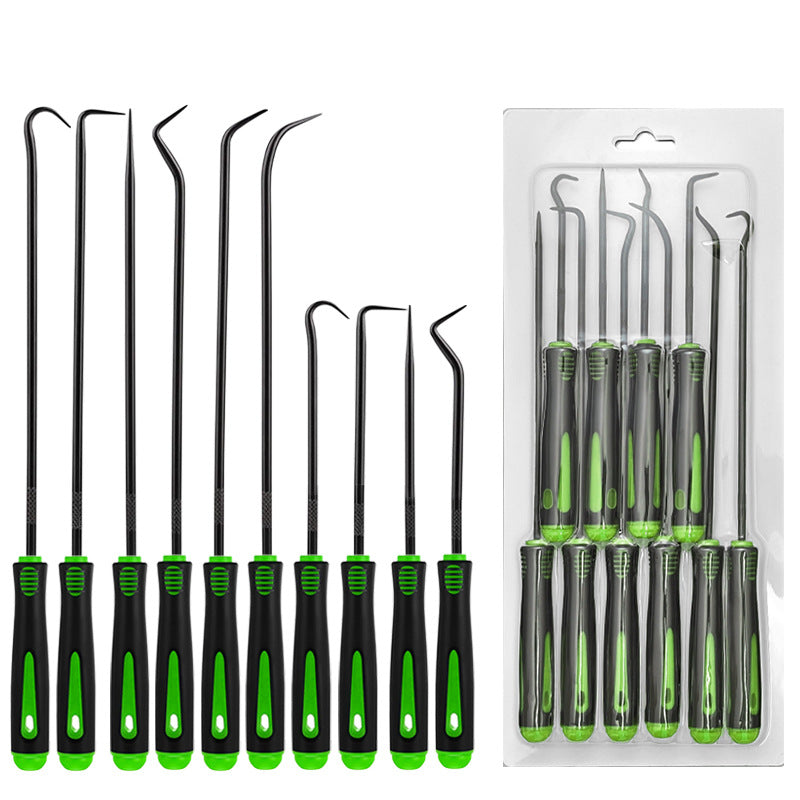 "10-teiliges Auto-Reparaturwerkzeug Set - Öldichtung Hebelwerkzeug, Grüner Haken, Legierungsstahl & ABS-Griff"