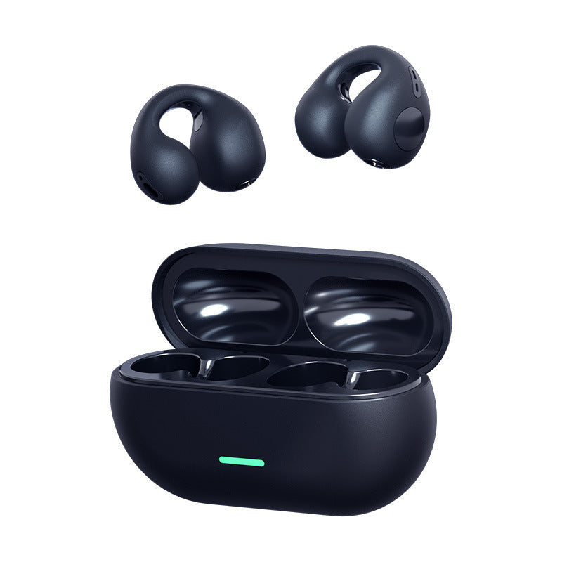 "Premium TWS Bluetooth 5.3 Headset - Komfortables Tragen, Nicht im Ohr, Sportliches Knochenleitung, Wasserdicht & Unterstützt Musik - Schwarz/Weiß"
