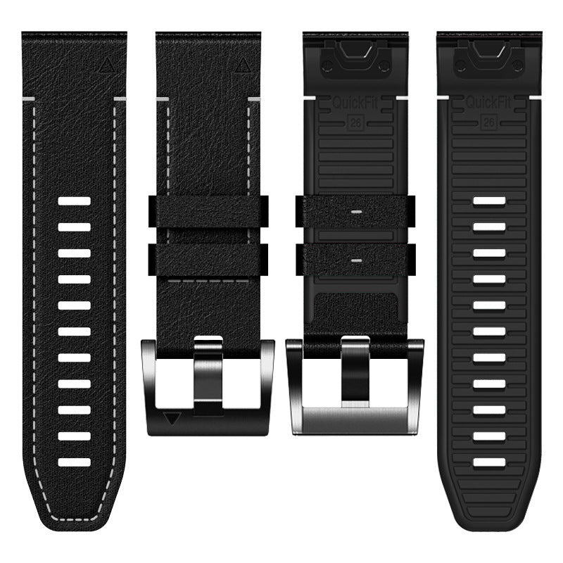 "Premium Lederarmband 22-26mm in Schwarz, Braun, Kaffee - Geschäftsstil, perfekt für jede Uhr"