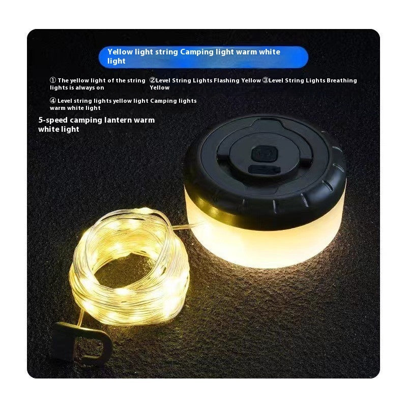 "Multifunktionale Aufladbare Campinglampe - Perfekt für Outdoor-Abenteuer und Sicherheit in der Nacht"