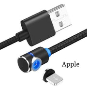 "360 Grad Drehbares Magnetisches LED Ladekabel - USB & USB Typ-C - Schnellladung, Datenübertragung und Smartphone-Schutz"