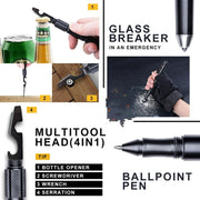 "Multifunktionaler Tactical Pen - Robustes Outdoor Survival Tool mit Kompass & Flaschenöffner"