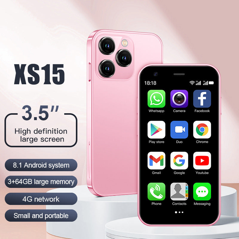 "XS15 Ultra-kompaktes 3,5-Zoll Mini-Smartphone, 2GB RAM, 16GB, Android, 2600mAh Akku, 20MP Kamera - in Vier Farben erhältlich"