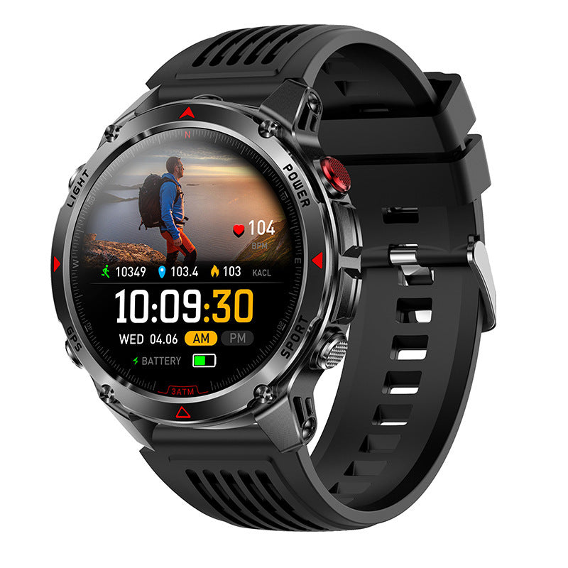 "Multifunktions-Smartwatch mit GPS, Taschenlampe, Kompass, Bluetooth-Anruf - Sportuhr für Draußen in Verschiedenen Farben"