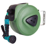 "Qiya Automatische Schlauchtrommel - PVC Wasserschlauch Aufroller 10M, Ideal für Autowäsche & Blumenbewässerung"
