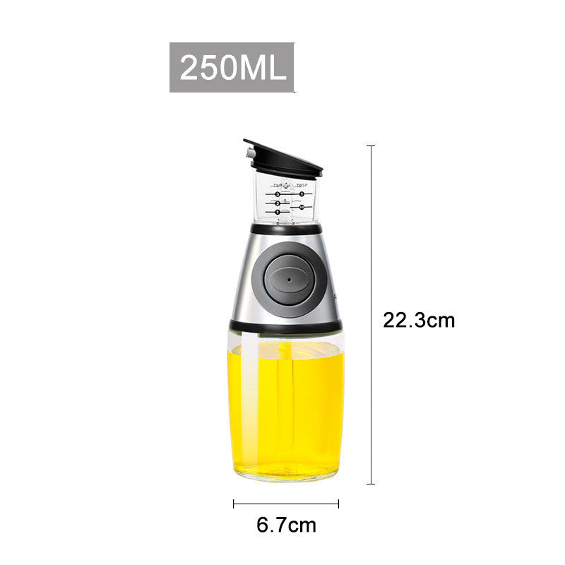 "Premium 500ml Ölflasche aus Hochweißglas, Messbar & Küchengeeignet - Unterschiedliche Designs in Rot erhältlich"