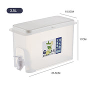 "Großkapazität Kühlschrank Aufbewahrungskrug mit Wasserhahn, Lebensmittelechter PP-Kunststoff, 3.5L - Ideal für Säfte und Eistee"