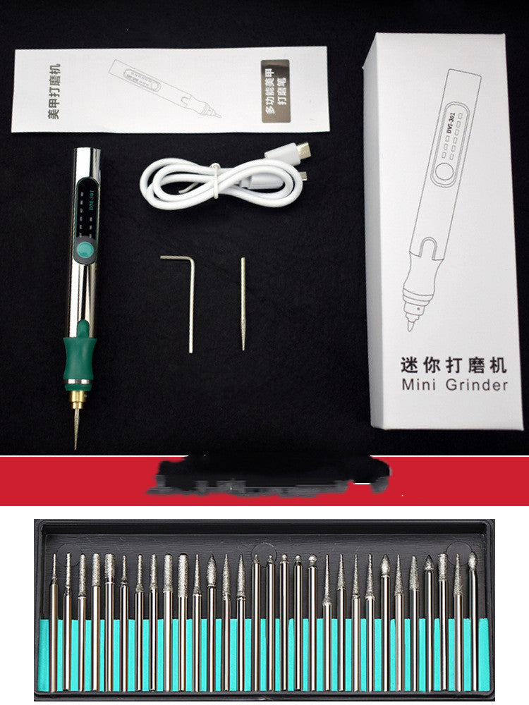 "Verstellbare Elektrische Gravurstift mit Schnellladung - Mini Handgehaltener Grinder, Wiederaufladbar, Inklusive Zubehör"