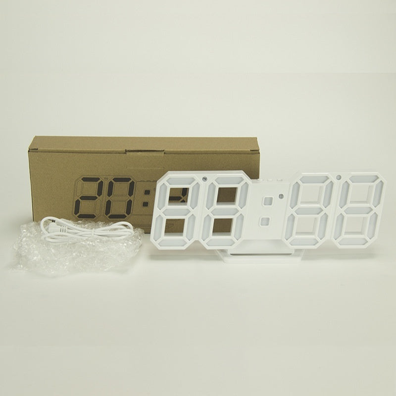 "Leuchtende 3D LED Wanduhr für Wohnzimmer und Schlafzimmer, kreatives Design, doppelseitig, Dekoration mit Beleuchtung"