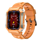 "Modische Sport-Smartwatch mit Herzfrequenzmessung, Wasserdicht, Silikonarmband, TFT-Bildschirm, Magnetisches Laden - Schwarz/Orange/Grün/Gelb"