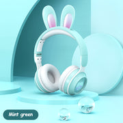 "Leuchtende Hasenohr-Kopfhörer, Kabellos & Ausziehbar, Bluetooth 5.0, Stereo, Anruffunktion, Unterstützt Musik, USB-Aufladung, RGB-Beleuchtung - Ideal für Handy, Tablet & Laptop"
