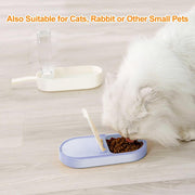 "All-in-One Reise-Haustier-Wasserflasche & Futterbehälter, 250ml, BPA-Frei, Auslaufsicher, Ideal für Hunde, Katzen, Kaninchen - Blau/Gelb"