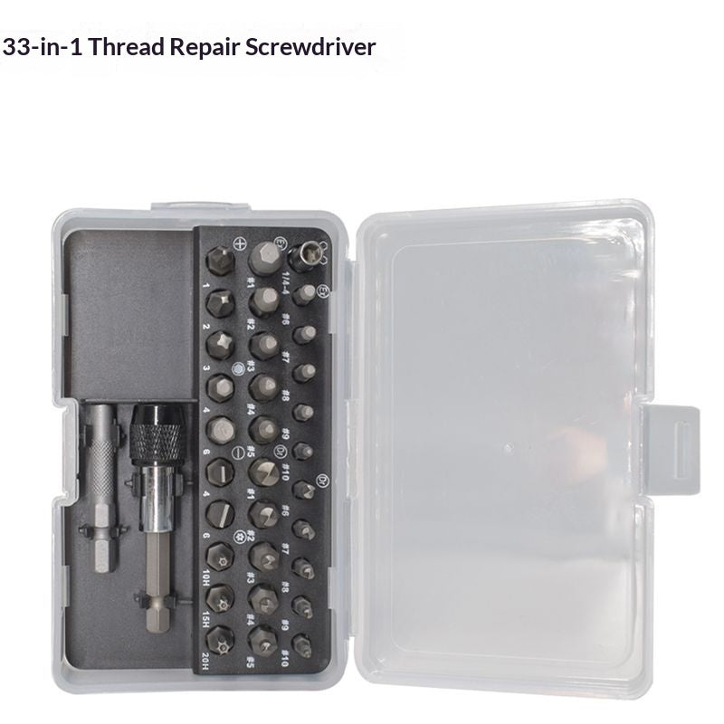 "Premium Chrom-Vanadium-Stahl Schraubendreher Set - 33-in-1 Abgenutzte Schraube Ratsche, Ideal für Haushaltsreparaturen"