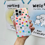 "Attraktive Magnetische Handyhülle mit Vierfarben-Punktmuster, Sturzschutz für iPhone, TPU PC Material"