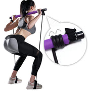 "Tragbare Fitness Yoga Pilates Stange: Gymnastikzubehör für Ganzkörpertraining - Elastische Widerstandsbänder für Heimtrainer, 10lb bis 50lb"