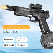 "Fire Rat Elektrische Wasserpistole mit Lichteffekten - Vollautomatisches Sommerspielzeug für Kinder - Robust & USB-Ladbar"