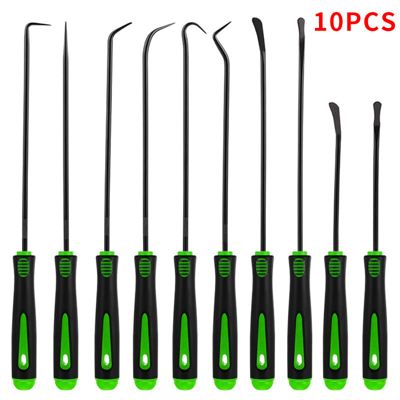 "10-teiliges Auto-Reparaturwerkzeug Set - Öldichtung Hebelwerkzeug, Grüner Haken, Legierungsstahl & ABS-Griff"