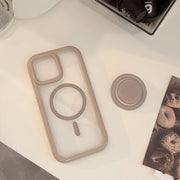 "Einfache Ins Feste Farbe Magnetische Halterung Handyhülle, Kompatibel mit iPhone 11/12/13/14 Pro Max, Stoßschutz, Acrylmaterial"