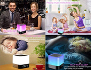 "Tragbarer Bluetooth Wecker Lautsprecher mit Touchscreen, LED-Licht und Farbenfroher Beleuchtung - 4000mAh Akku, 5W+ Verstärker"