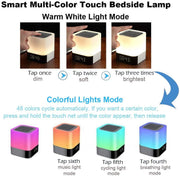 "Tragbarer Bluetooth Wecker Lautsprecher mit Touchscreen, LED-Licht und Farbenfroher Beleuchtung - 4000mAh Akku, 5W+ Verstärker"