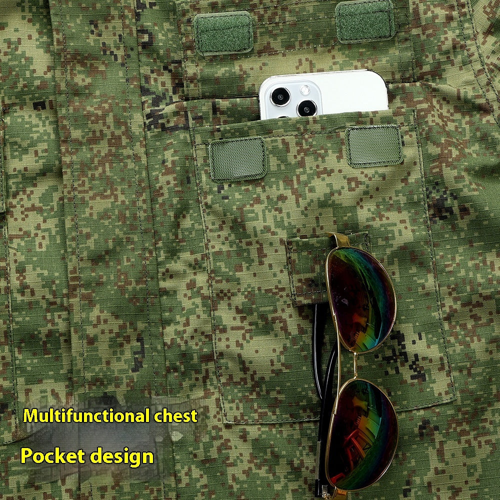 "Robuster Camouflage Arbeitskleidung-Anzug für Baustellen - Mesh Material, Trendige Farbe, Größen 165-190"