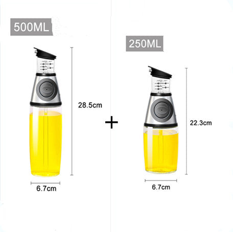 "Premium 500ml Ölflasche aus Hochweißglas, Messbar & Küchengeeignet - Unterschiedliche Designs in Rot erhältlich"