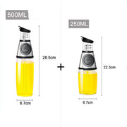 "Premium 500ml Ölflasche aus Hochweißglas, Messbar & Küchengeeignet - Unterschiedliche Designs in Rot erhältlich"