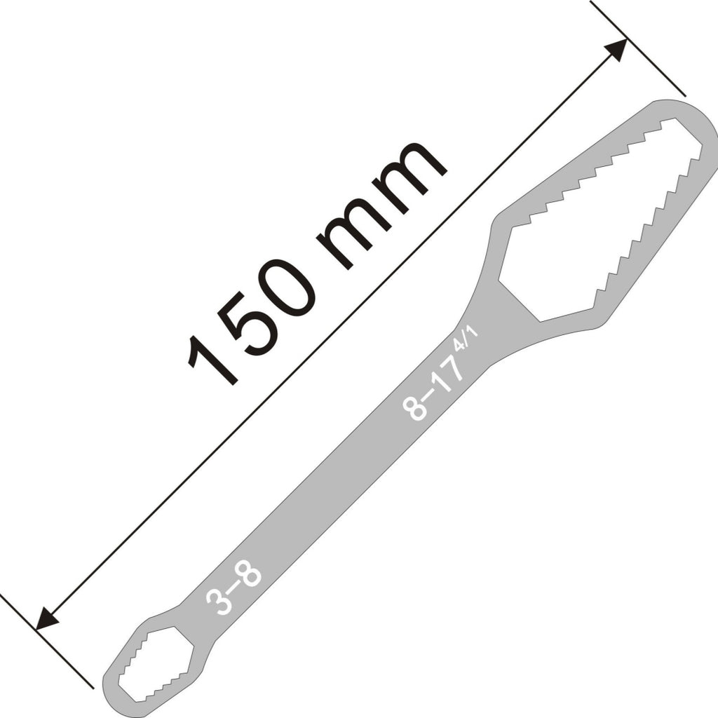 "Multifunktionale Doppelkopf Selbstanziehende Universal Schraubenschlüssel - Verstellbar, Hochwertiger Stahl, Schwarz/Silber"