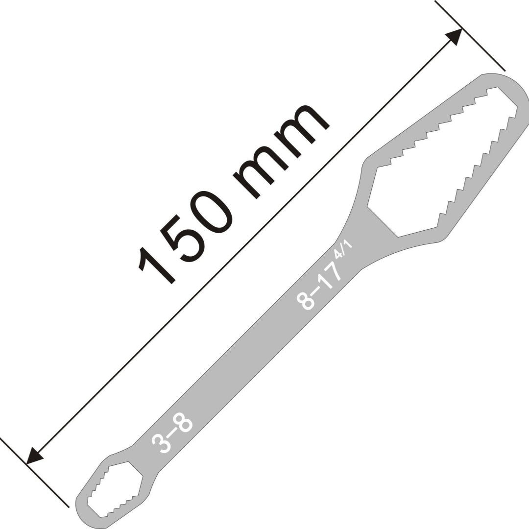 "Multifunktionale Doppelkopf Selbstanziehende Universal Schraubenschlüssel - Verstellbar, Hochwertiger Stahl, Schwarz/Silber"